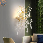Luxury Gold Wall Sconce Crystal Decor LED Wall Light