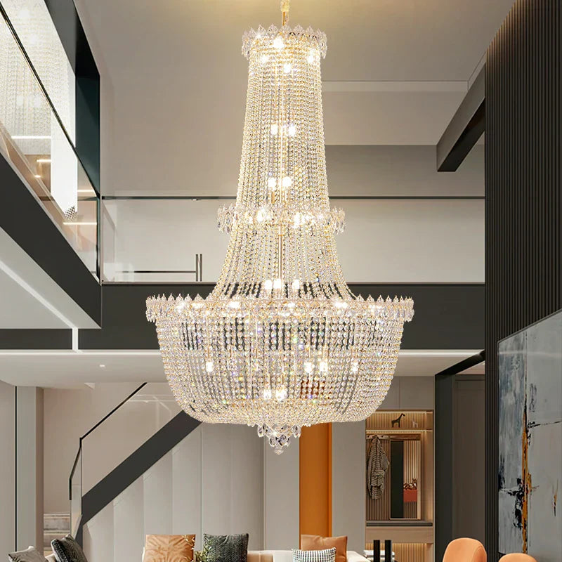 Crystal Luxe Chandelier for Villa Hotel Living Room - European Modern Style