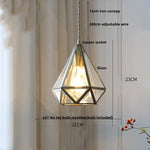 Walnut Wood LED Pendant Light Fixture Wine Red Glass Vintage Brass Hang Lamp