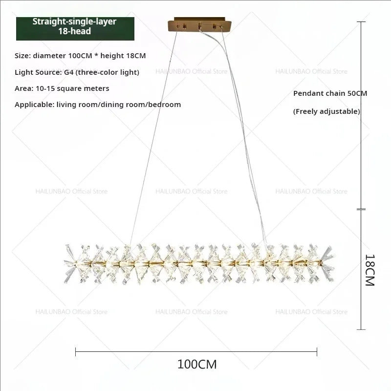 Crystal Chandelier for Living and Dining Room High-End Elegant Bedroom Lighting