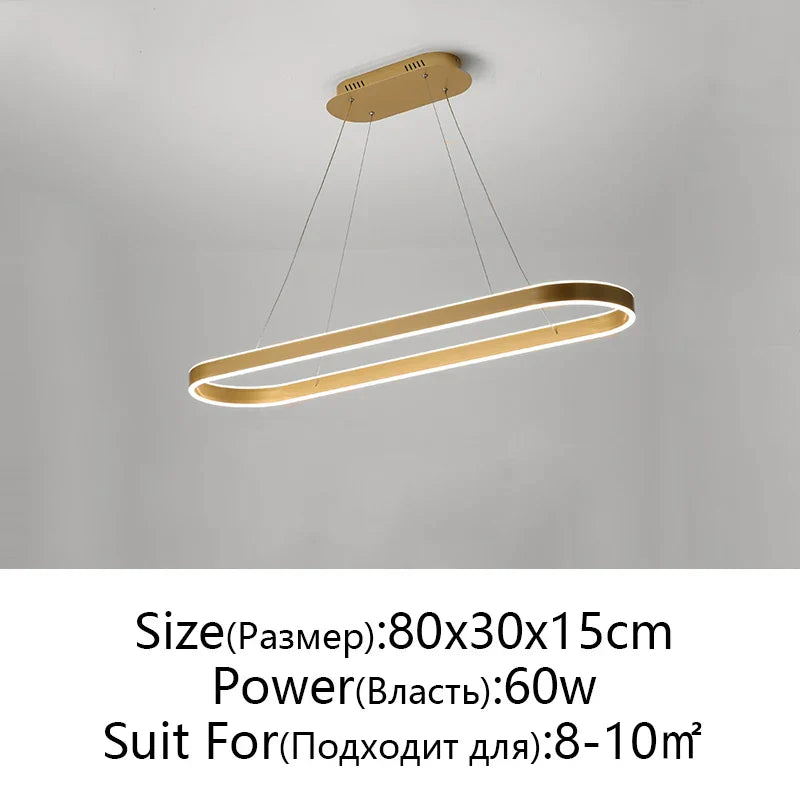 LED Aluminum Ceiling Chandelier for Kitchen Living Room Modern Nordic Design