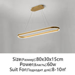 LED Aluminum Ceiling Chandelier for Kitchen Living Room Modern Nordic Design