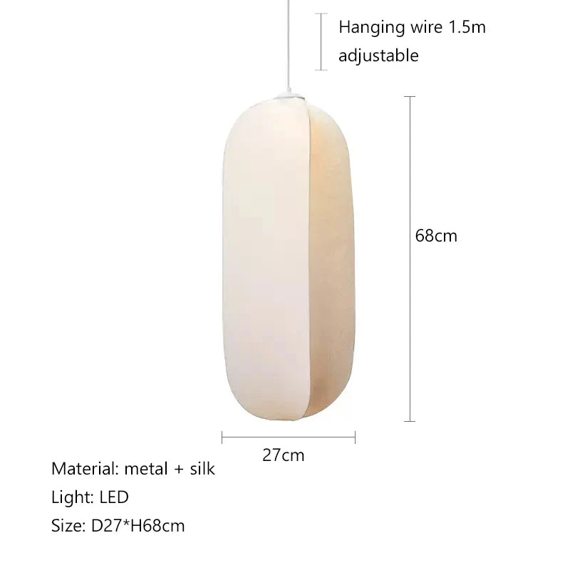 Silk Chandelier: Nordic Wabi Sabi LED Pendant Light for Home, Bar, and Dining Room
