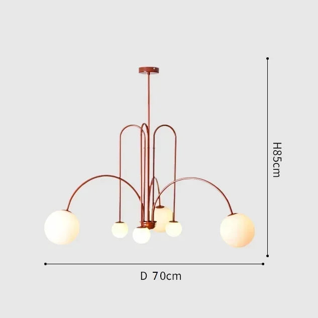Glass Pendant Chandelier for Living Dining Room Suspension Lamp