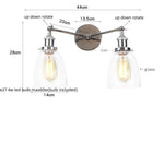 2 Head LED Wall Lamps Iron Glass Bedroom Stair Light Fixtures