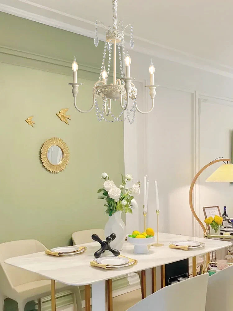 French Light Luxury Living Room Chandelier American Atmosphere Candle Lamp