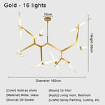 Glass LED Chandelier Ceiling Light for Modern Nordic Design Home Decor