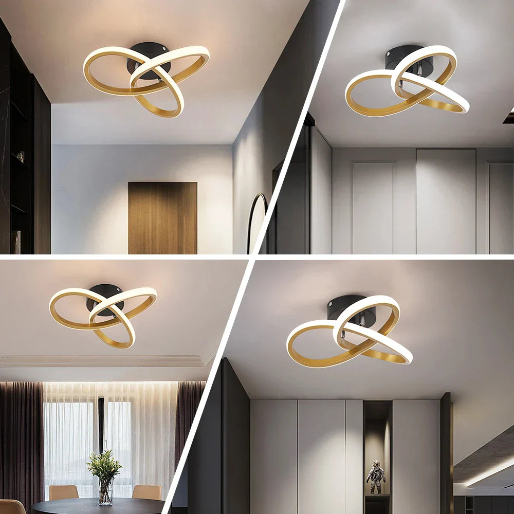 Twisted Acrylic LED Ceiling Chandelier for Modern Home Decor & Lighting