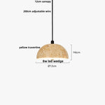 Yellow Travertine LED Pendant Light: Wabi Sabi Dining Room Decor
