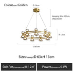 Copper Ring Pendant Lamp for Modern Luxury Living Room, Bedroom, Restaurant, Bar & Home Decor.