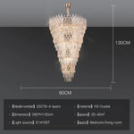 Crystal LED Chandelier | Long Stairway Villa Light | Modern Luxury Post Lamp