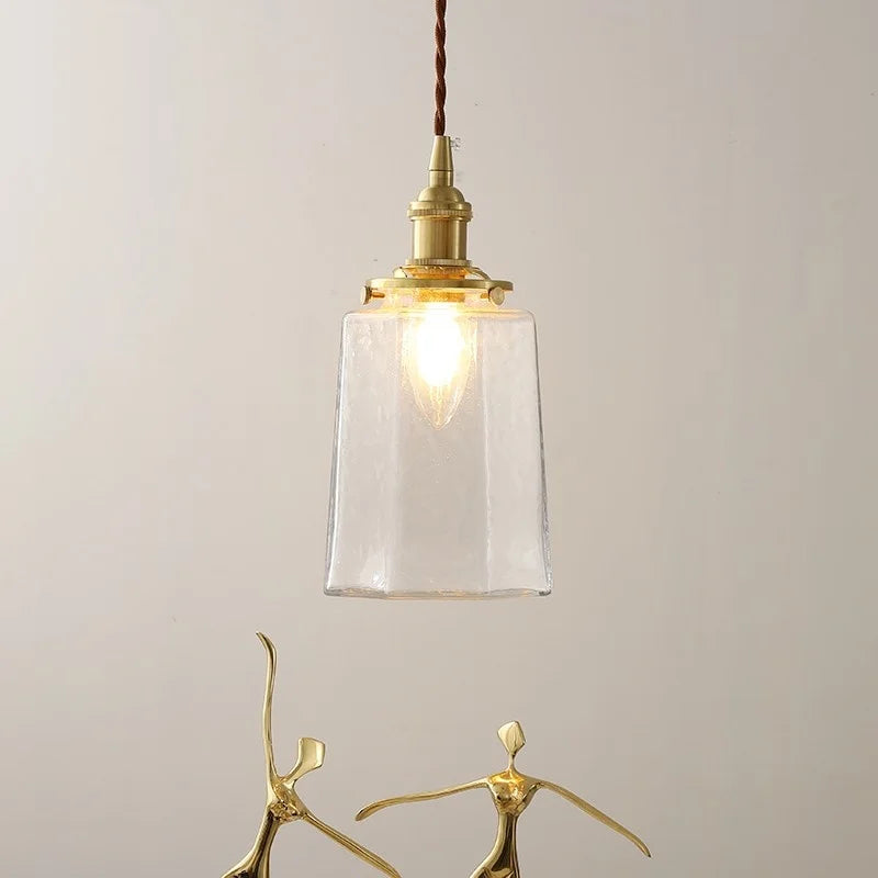 Clear Glass LED Pendant Lamp Modern Nordic Style Adjustable Hanging Light