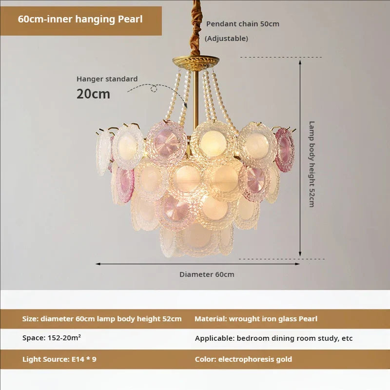 Modern Crystal Pearl Chandelier for Living Room, Bedroom, Dining Room