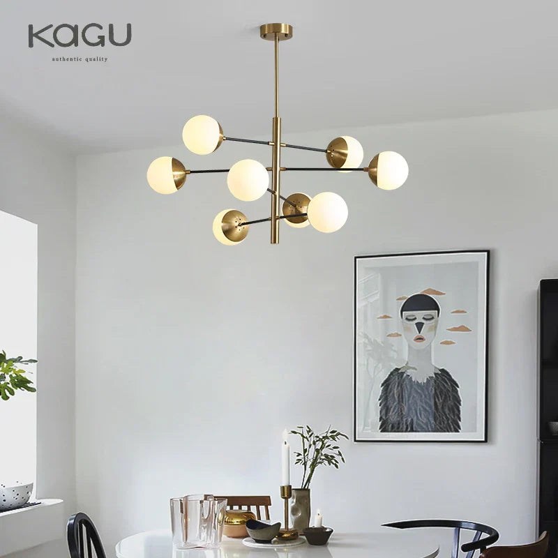 Golden Glass Magic Bean Chandelier: Modern Luxury for Living Room & Dining Room