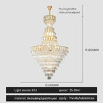 Modern Crystal Loft Chandelier for Luxury Attic Living Room