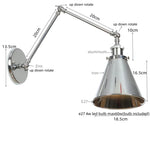 Vintage White LED Wall Sconce Stair Light Fixture with Pull Chain Switch