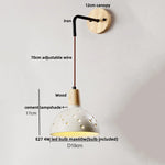 Adjustable Wall Lights Pull Chain Switch Wood Socket Cement Modern Bedside Lamp