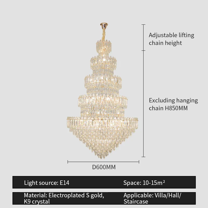 Crystal Chandelier Light: Elegant Postmodern Dining Room & Bedroom Lighting