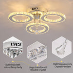 Crystal LED Rings Ceiling Chandelier Dimmable Luminaire