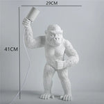 Resin Monkey Table Lamp: Decorative Gorilla Bedroom Light Fixture