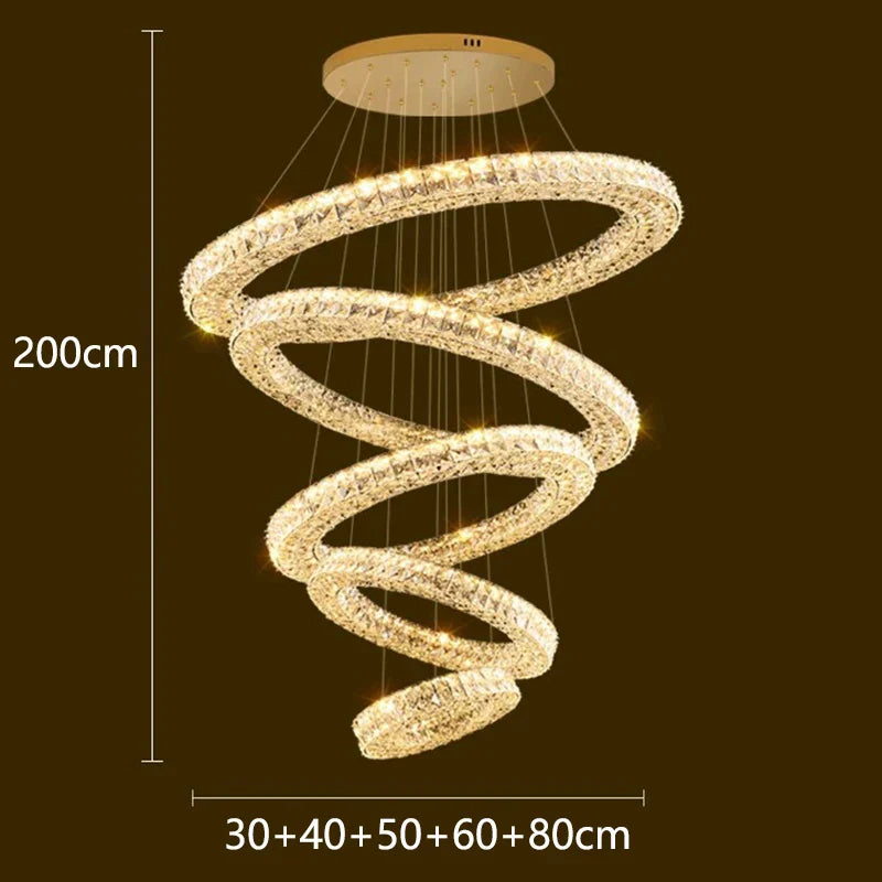 Luxury Crystal Chandelier Pendant Light for Living Room, Staircase & Ceiling.