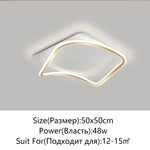 Golden LED Ceiling Chandelier: Modern Simplicity for Living, Dining, and Bedrooms