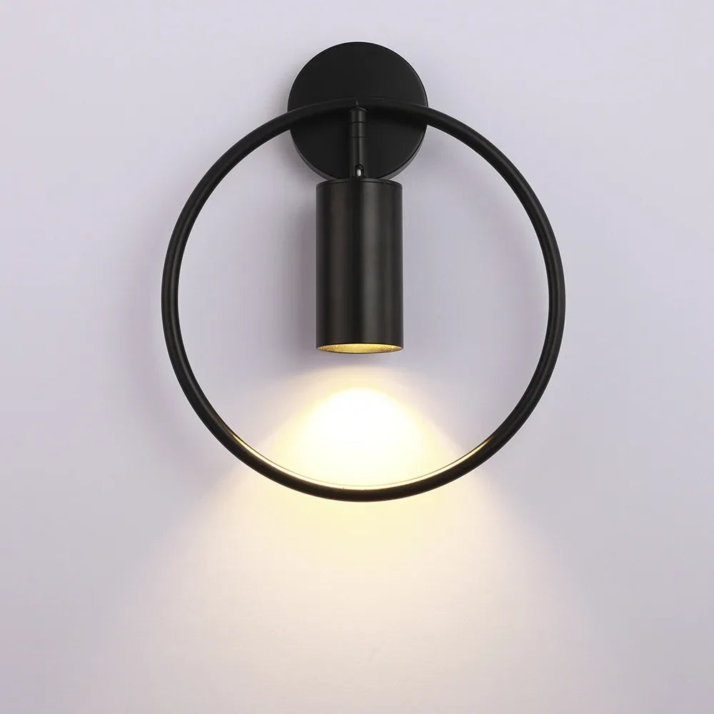 Adjustable LED Brass Gold Ring Wall Sconce Light for Home Hotel Bar