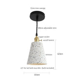 Terrazzo LED Pendant Lights, Adjustable Wire, Nordic Modern Hanging Lamp