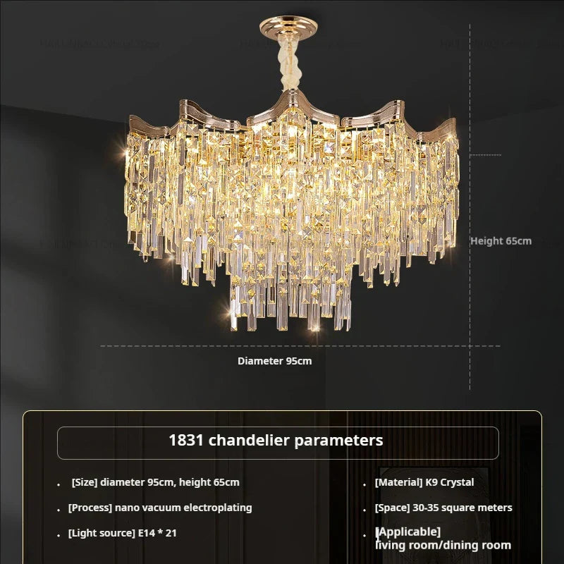 Tassel Crystal Chandelier: Postmodern Luxury Lamp for Living Room, Bedroom, and Restaurant