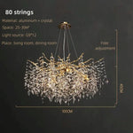 Luxury Crystal Chrome Chandelier Silver Gold LED Tree Branch Chandelier for Living Dining Room