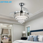 Crystal Ceiling Fan with LED Light and Remote Control