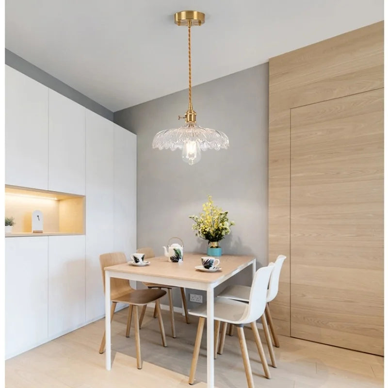 Green Glass LED Pendant Lights | Nordic Modern Kitchen Hanging Lamp Fixtures