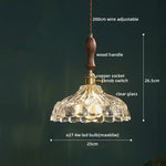 Clear Glass Pendant Lamp Japanese Style LED Hanging Lights