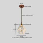 Terrazzo Half Circle LED Hanging Pendant Light Vintage Japanese Style