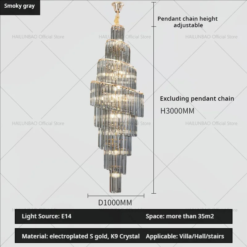 Crystal Chandelier for Penthouse Villa Living Room - Modern Light Luxury Design