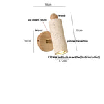 Nordic Modern Rotate LED Wall Lights Yellow Travertine Stone Wood Applique Murale