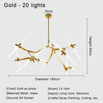 Glass LED Chandelier Ceiling Light for Modern Nordic Design Home Decor
