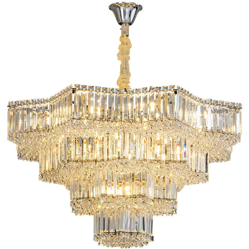 Light Crystal Chandelier: European Style for Living, Dining & Study Rooms