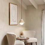 Wabi Sabi Yellow Travertine Conical Stone LED Pendant Lamp for Kitchen House