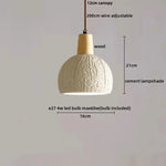 Wood Cement Pendant Light Fixture Adjustable LED Modern Nordic Hang Lamp