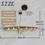 Crystal Chandelier: Black/Gold/Chrome Ceiling Lamp for Living Room & Dining Table