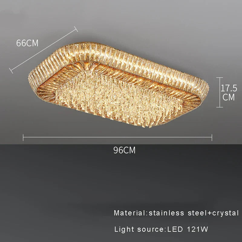 Amber Crystal Ceiling Chandelier: Luxe LED Home Decor Light Fixture