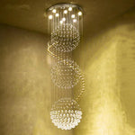 Crystal Spiral Chandelier: Modern LED Indoor Lighting for Luxurious Living Spaces