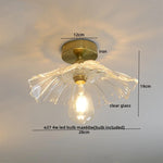 Amber Glass LED Ceiling Lights Modern Home Lighting Copper Socket