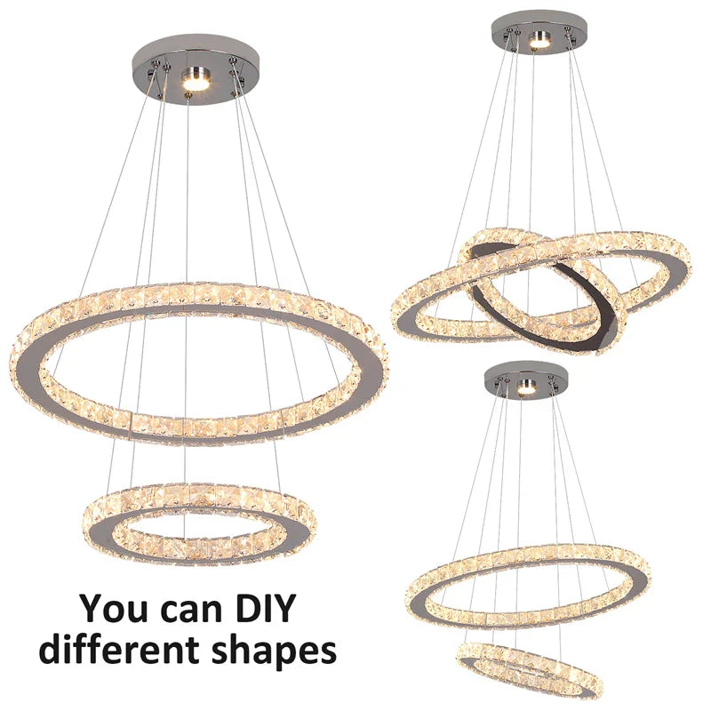 Crystal Pendant Chandeliers Modern Nordic Style Dining Room Living Room Lighting