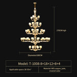 Zinc Alloy European Chandelier with Natural Jade Accent for Villa Living Room