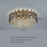 Gold Crystal Chandelier for Living Room Luxury Lighting Fixture