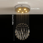 Crystal Ring Pendant Chandelier: Modern Ceiling Light for Living & Dining Room