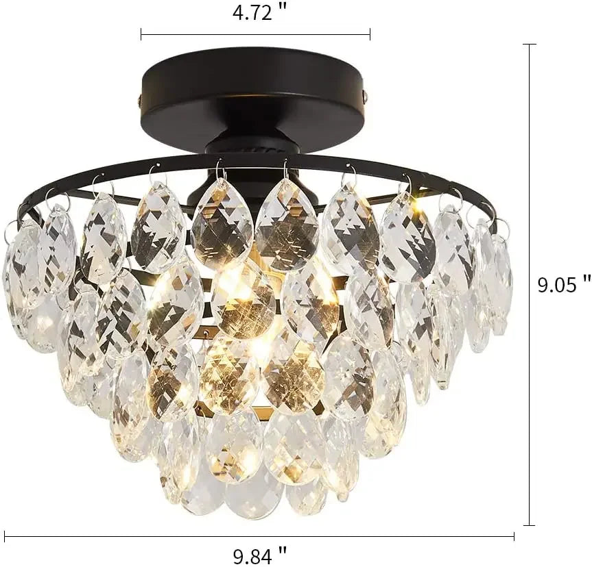 Crystal LED Chandelier Ceiling Lamp for Living Dining Room Decor