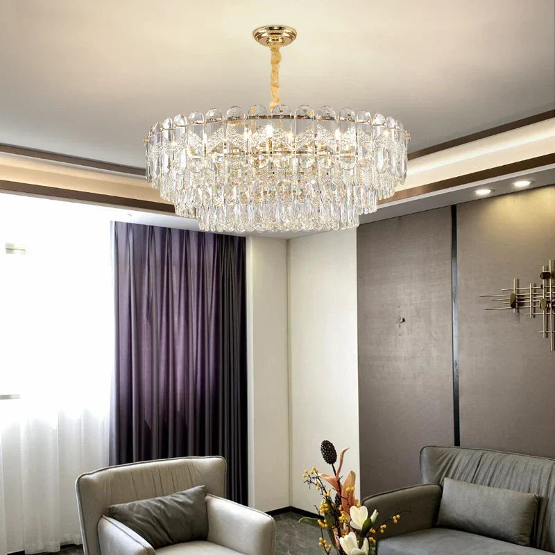 Crystal Chandelier LED Light: Modern Luxury Restaurant Hall Lighting